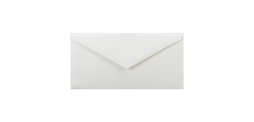 20 enveloppes DL(110x220mm) Vélin pur coton gommées - Crème