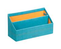 Rhodiarama porte-courrier simili cuir italien 25x10x14 cm - Turquoise