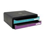 Module de classement Toolbox 2 tiroirs Titane - Couleurs assorties