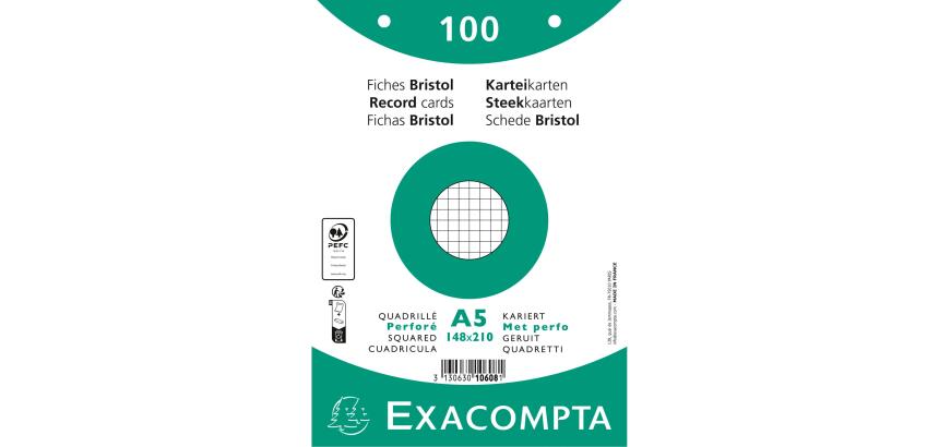 Karteikarten 148x210 kar perf ws 100St - Weiß