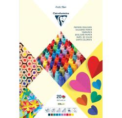 Farbiges Papier, Block mit 20 Blatt A3 (29,7x42 cm) 120g/m2 - Sortierung