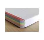Cahier à spirale Mimesys NEON A4+ 240 pages détachables perforées 4 trous petits carreaux et cadre en-tête 5 couleurs de bandes couverture polypropylène - Assortis