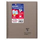 Cahier reliure intégrale enveloppante Koverbook 17x22cm 160 pages petits carreaux couverture polypropylène transparent - Assortis