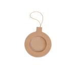 Cadre boule ronde de Noël à suspendre 9,5cm - Kraft