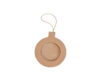 Cadre boule ronde de Noël à suspendre 9,5cm - Kraft