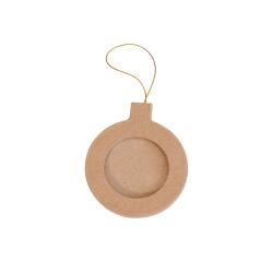 Cadre boule ronde de Noël à suspendre 9,5cm - Kraft