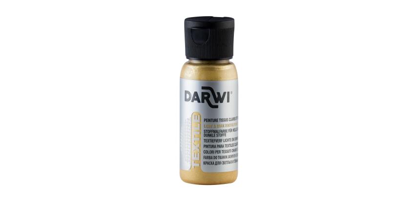 DARWI 50 ml Bottle of Metallic Textile Paint - Gold