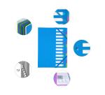 Multipart A4 file with 12 compartments, manila finish, promotional pack - Blue