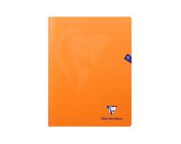 Cahier piqué Mimesys 24x32cm 96 pages petits carreaux couverture polypropylène - Orange