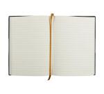 Carnet brochure cousue Flying Spirit A5 180 pages ligné couverture cuir lisse papier ivoire 90g - Noir