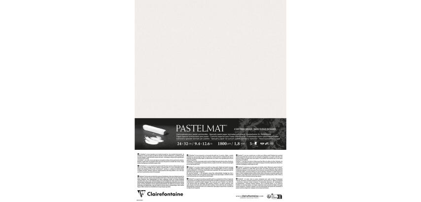 Pastelmat contrecollé 5 feuilles 24x32cm - Blanc