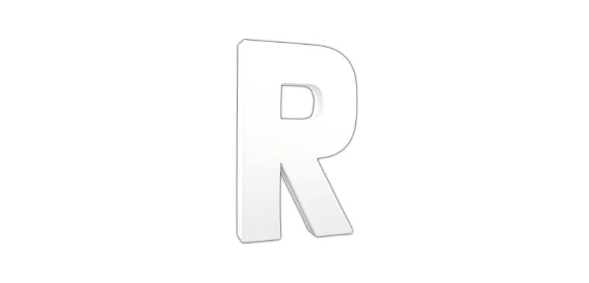 Lettre R 20,5cm - Blanc