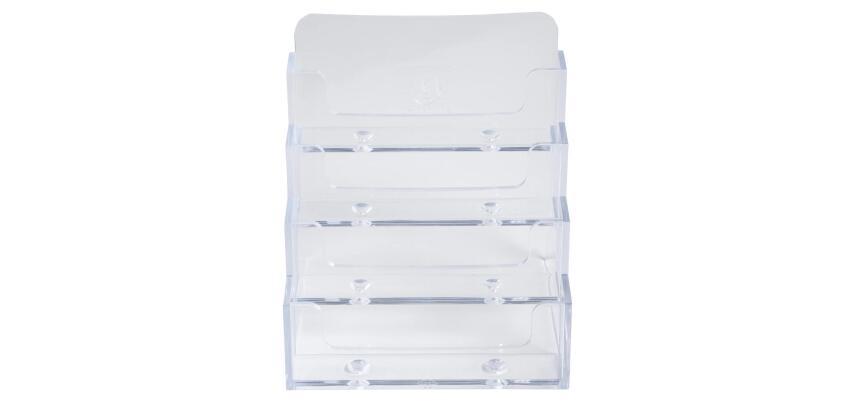 Distributeur de cartes de visite 4 cases - Cristal