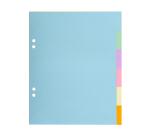 Register 17x22cm, Recyclingkarton 170g, Pastellfarben, 6 Taben blanko, Forever - Farben pastell sort.