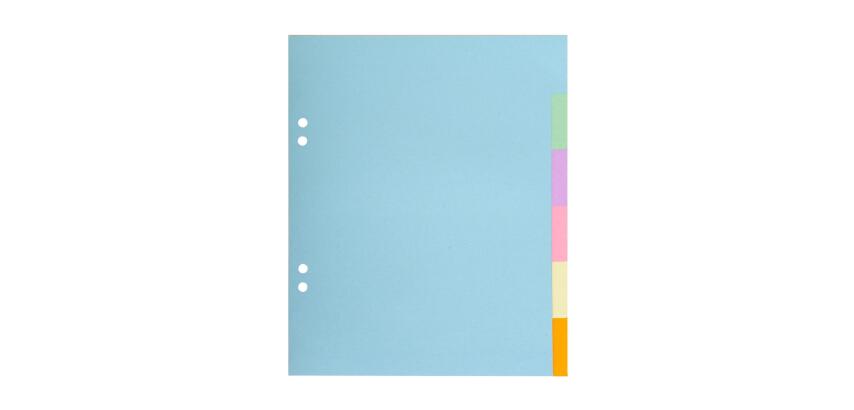 Exacompta Forever Dividers 170g 6 Part 17x22cm - Pastel colours assorted