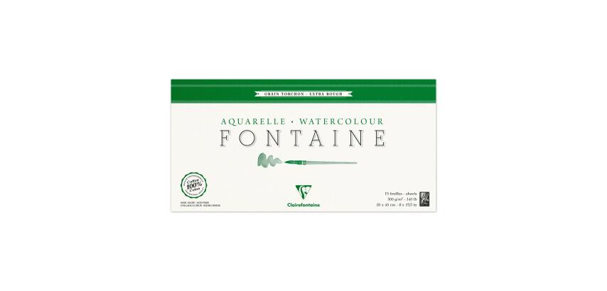 Fontaine bloc collé 4 côtés 15F 20x40cm 300g grain torchon