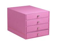 Rhodiarama trieur 4 tiroirs simili cuir italien 24,8x32,7x22,8 cm - Lilas