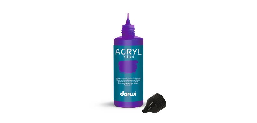 Darwi Flacon de 80 ml de Peinture Acrylique Universelle Brillante - Violet