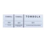 Bloc tombola 100 feuillets numérotés de 3 volets - Format 4,8x15 cm - Couleurs assorties