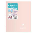 Cahier piqué Koverbook Blush 17x22cm 96 pages ligné + marge couverture polypropylène opaque Couleur aléatoire - Assortis