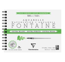 Fontaine Extraweiß Torchon/rau, Spiralblock,12 Blatt 18x24cm 300g