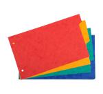 Intercalaires pour fiches bristol en carte lustrée 225g/m2 4 positions - 125x200mm - Couleurs assorties