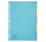 Tabbladen in glanskarton 400g/m2 Aquarel 12 verdelingen - A4 - Geassorteerd