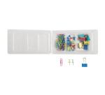 Kit de sistemas de fijación compuesto de 20 push pins, 30 clips, 8 pinzas doble clips - Sistemas de fijación - Colores surtidos