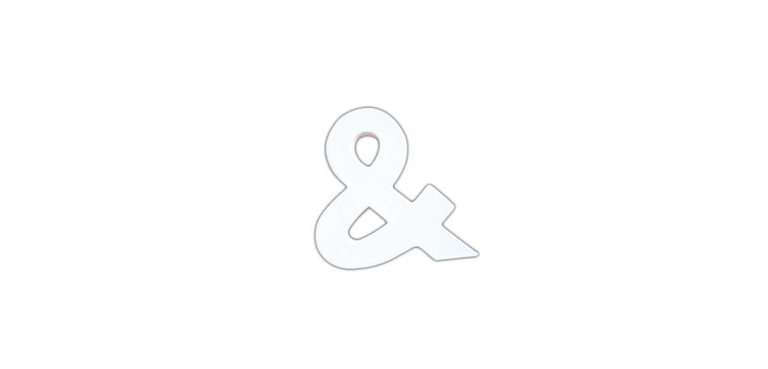 Lettre & 12cm - Blanc