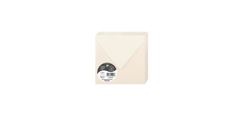 Enveloppe Pollen Clairefontaine 120 g/m² sans fenêtre avec bande de protection couleur - Paquet de 20