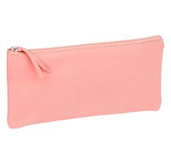 CUIR TEINTÉ Trousse plate 22x11 cm Corail