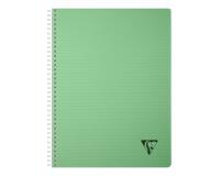 Cahier reliure intégrale Linicolor ESSENCE A4 180 pages petits carreaux couverture plastique polypropyène rainuré - Vert sauge