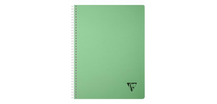 Cahier reliure intégrale Linicolor ESSENCE A4 180 pages petits carreaux couverture plastique polypropyène rainuré - Vert sauge