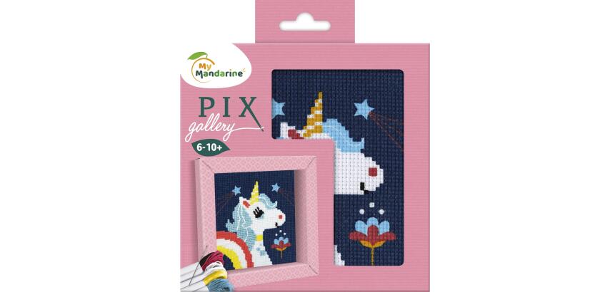Pix Gallery, Kreuzstich, Einhorn - Blau