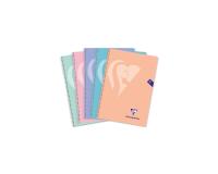 Cahier à spirale Mimesys Folio 21,5x31cm 160 pages quadrillé 4x4 + marge couverture carte souple couleurs pastel - Assortis