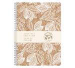 Cocoa motif, Cahier reliure intégrale A4 - 21 x 29,7 cm, 148 pages, Ligné + marge, ass. - Cacao