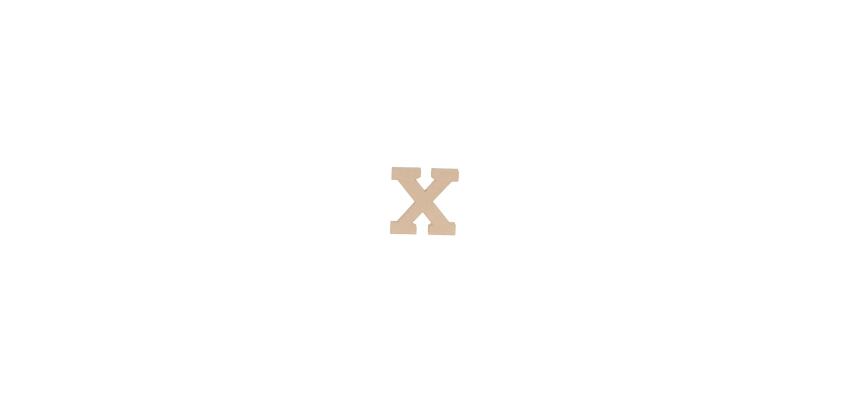 Lettre X kraft 20cm - Kraft