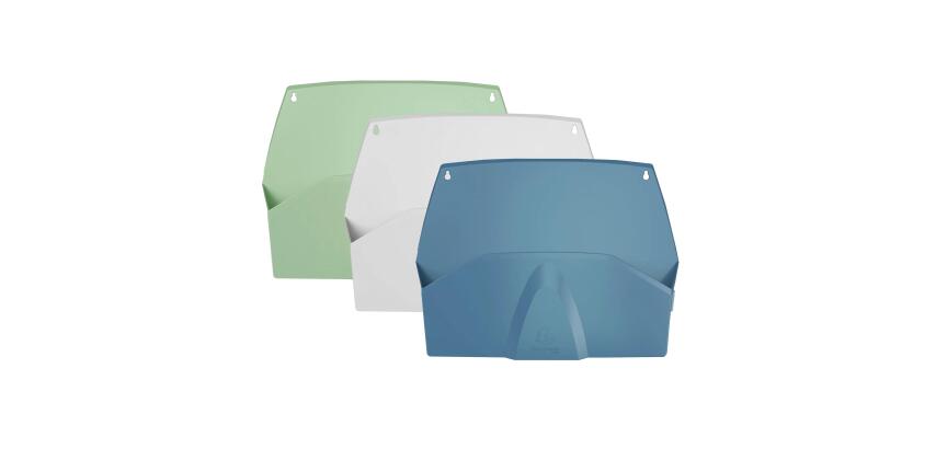 3er-Set Wandprospekthalter horizontal, 1 Fach, 72x382x289 mm, AutentiK - Farben sortiert