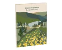 La Vie en Vosges, Set de correspondance 12x16,5 cm contenant 8 cartes simples 11x15,5 cm assorties et 8 enveloppes Pollen C6 blanc naturel