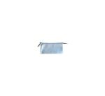 PLUME Large pouch 2 compartments in Shimmering Suede 22x11cm - Blue