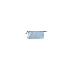 PLUME SLIM iris suede etui met 2 vakken 22x11 cm - Blauw