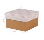 Terracotta, Set mit 3 quadratischen Aufbewahrungsboxen 25x25x12 cm, 20x20x11cm und 16x16x10 cm