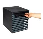 Schubladenbox MODULO A4, 10 offene Laden - Schwarz/Mausgrau
