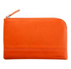 Rhodiarama etui met rits in kunstleer - maat S - 11x17 cm - Licht oranje