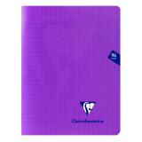 Cahier piqué Mimesys 17x22cm 96 pages grands carreaux couverture polypropylène - Violet