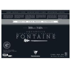 Fontaine Zwart pak 5 blad 56x76cm 300g 4 schepranden fijne korrel
