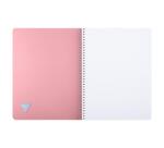 Cahier reliure intégrale Linicolor ESSENCE A4 180 pages petits carreaux couverture plastique polypropyène rainuré - Rose pétale
