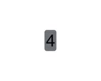 Plaque adhésive imitation Aluminium Chiffre 4 2,5x4,4 cm - Gris