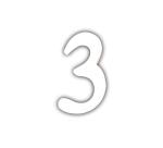 Small Number '3' 12cm - White