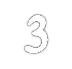 Cijfer 12cm 3 - Wit